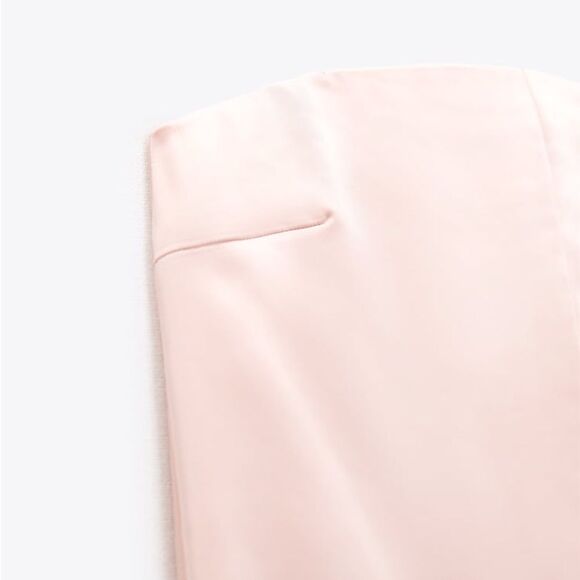 ZARA strapless satin effect jumpsuit pale pink - Picture 3 of 11